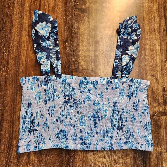 Nanette Lepore Suzie Blue floral crop - Picture 2 of 6